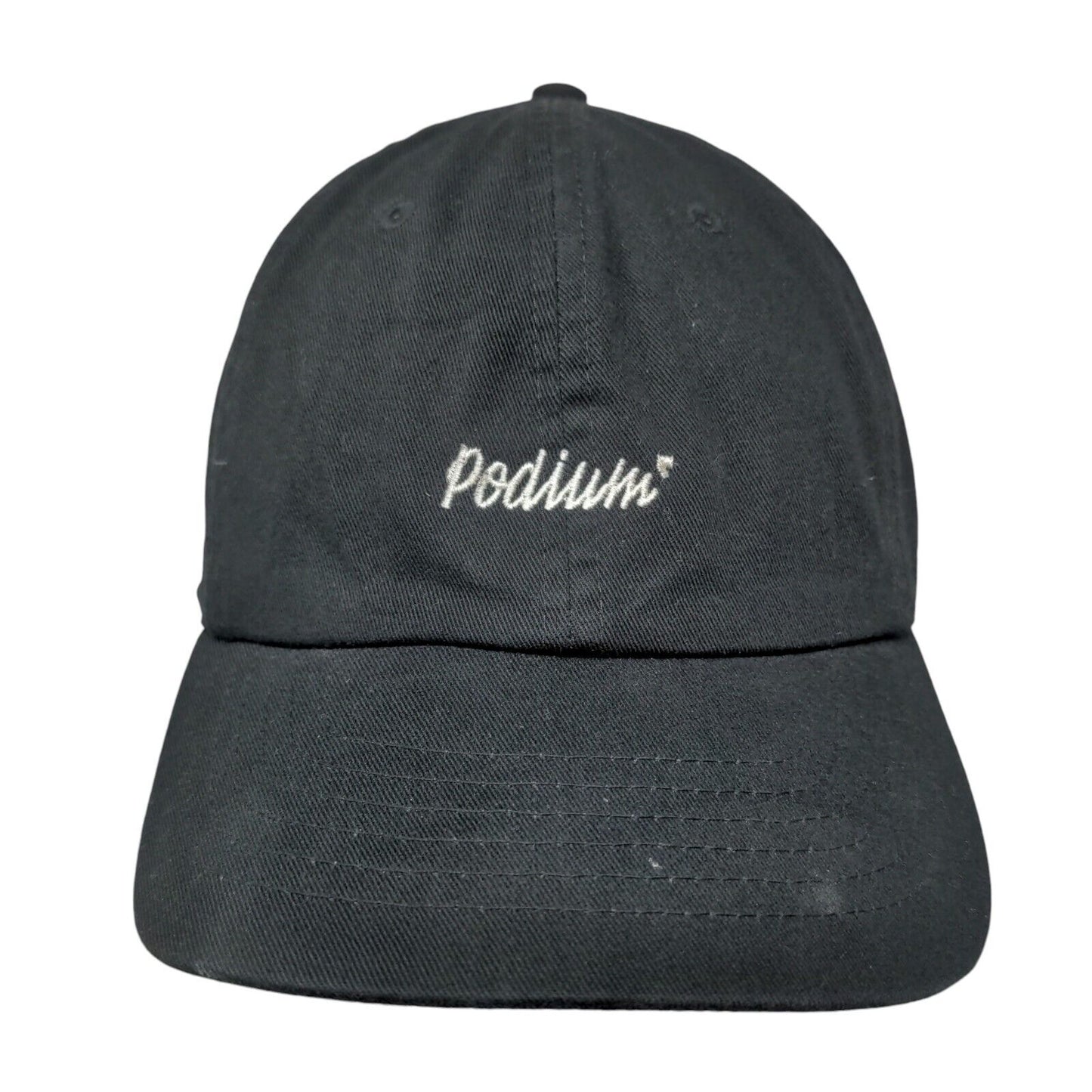 Podium Slideback Hat Black OSFA Adjustable Embroidered 6 Panel Champion