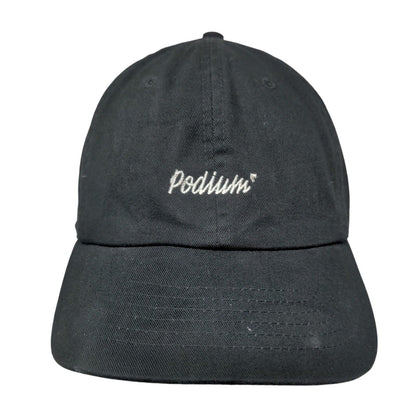 Podium Slideback Hat Black OSFA Adjustable Embroidered 6 Panel Champion