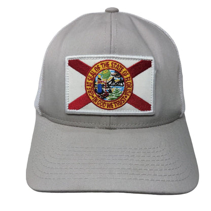 Great Seal Of The State Of Florida Snapback Mesh Back Trucker Hat Gray One Size
