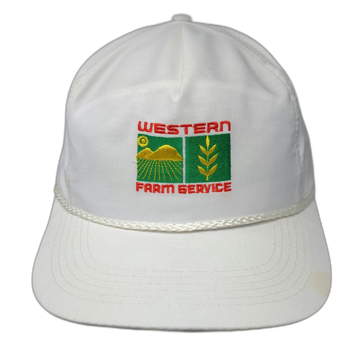 Head To Toe Trucker White Hat Western Farm Service Rope Snapback Farming Vintage