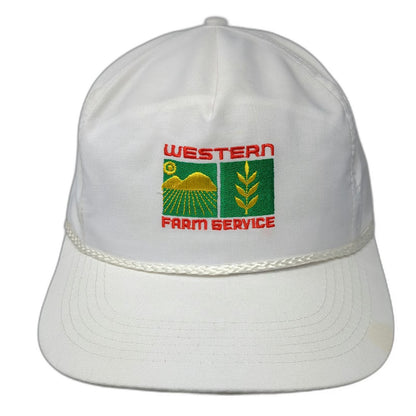 Head To Toe Trucker White Hat Western Farm Service Rope Snapback Farming Vintage