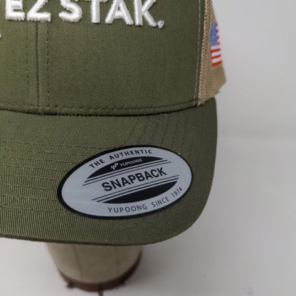 Yupoong Men's Snapback Mesh Back Hat Green Embroidered Logo EZ Stak