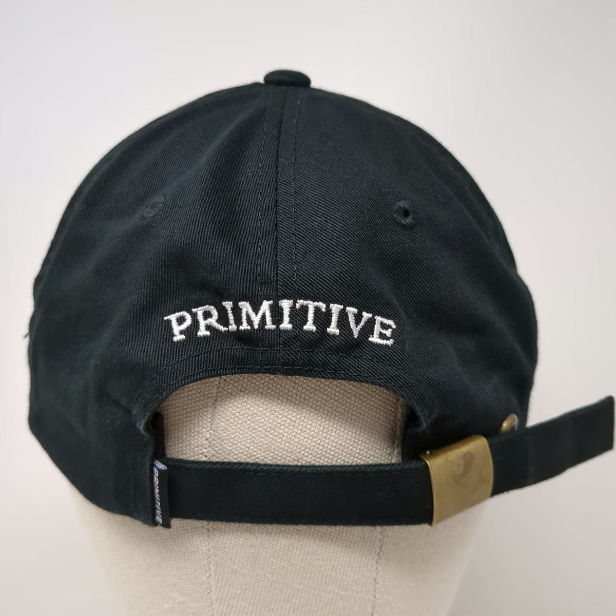 Primitive Baseball Cap Black One Size Script P Logo Embroidered Cotton Hat
