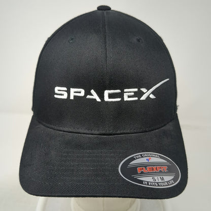 Flexfit Baseball Cap Black M SpaceX Logo Embroidered Aerospace Rocket Fitted Hat