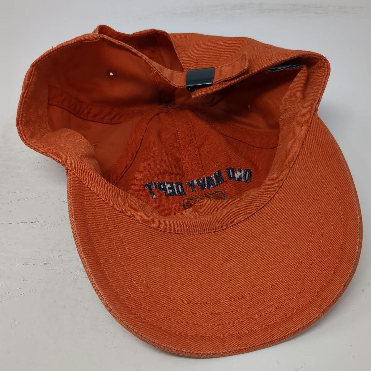 Old Navy Baseball Cap Orange M Athletics Dep't 2001 Cotton Slideback Hat Logo