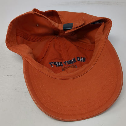 Old Navy Baseball Cap Orange M Athletics Dep't 2001 Cotton Slideback Hat Logo