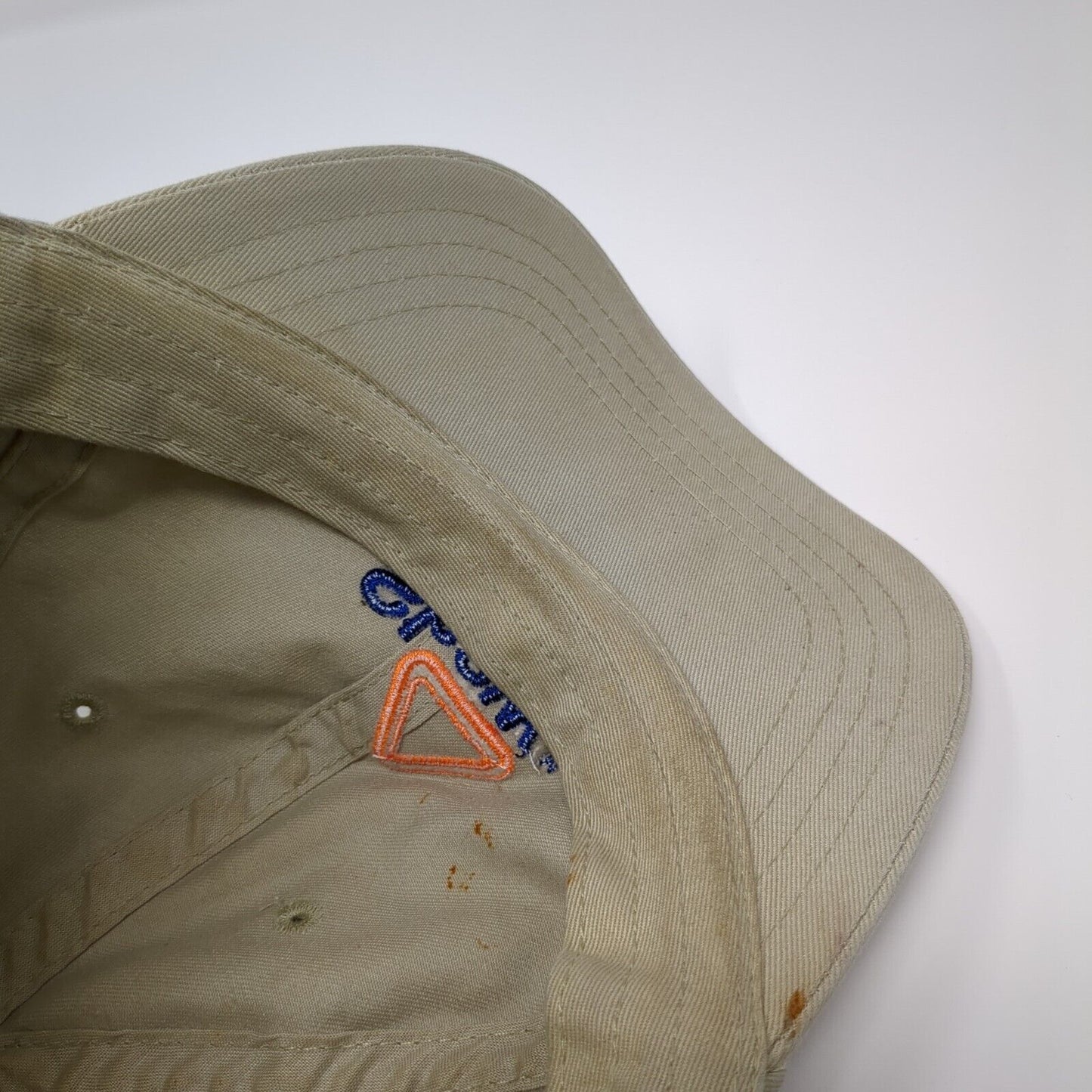 Shaw Slideback Hat Tan OSFA Adjustable Embroidered Vented Holes 6 Panel Cotton