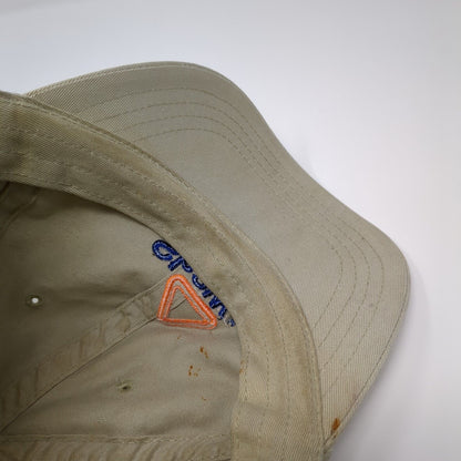 Shaw Slideback Hat Tan OSFA Adjustable Embroidered Vented Holes 6 Panel Cotton