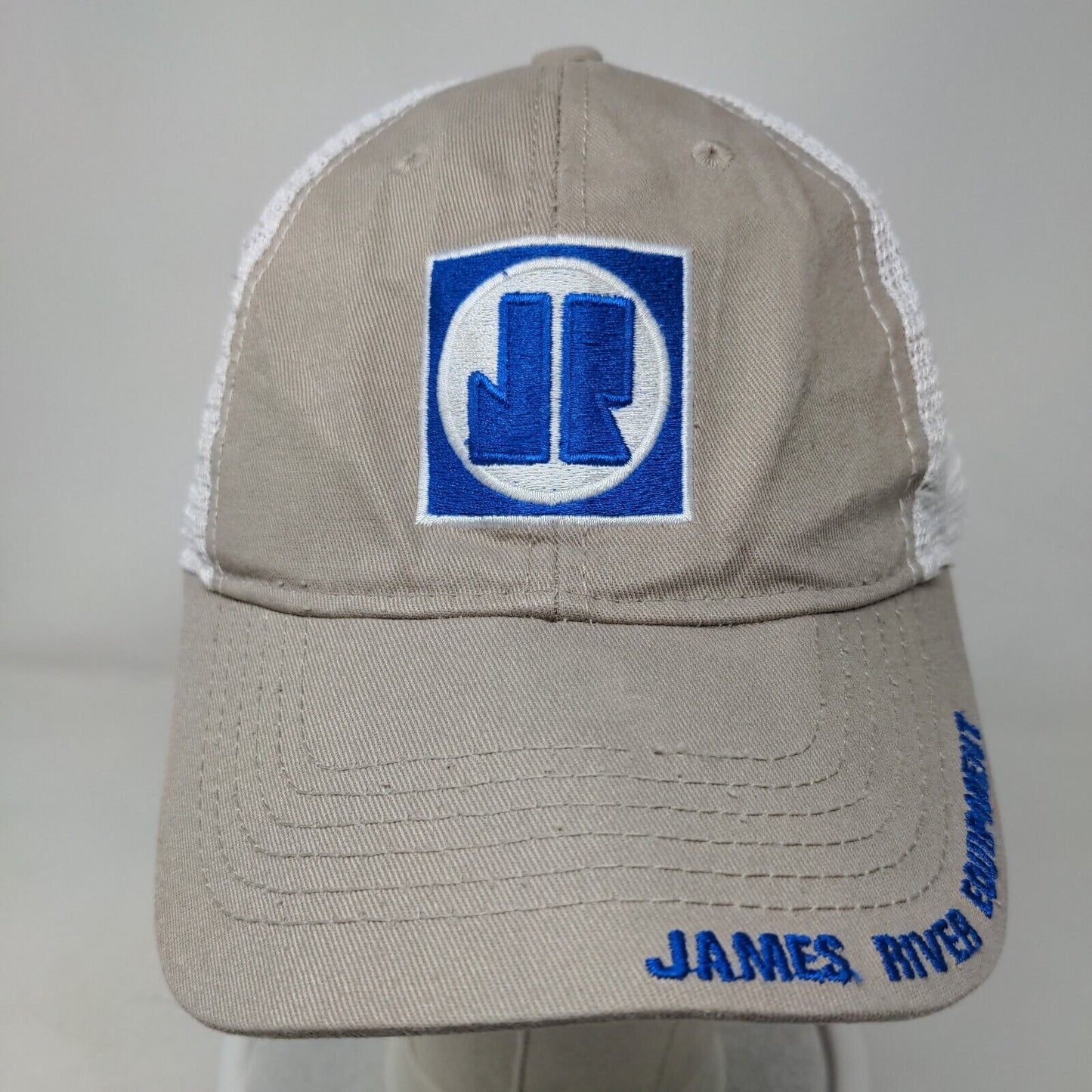 James River Equipment Strapback Trucker Hat Tan One Size Mesh Back Rymaco