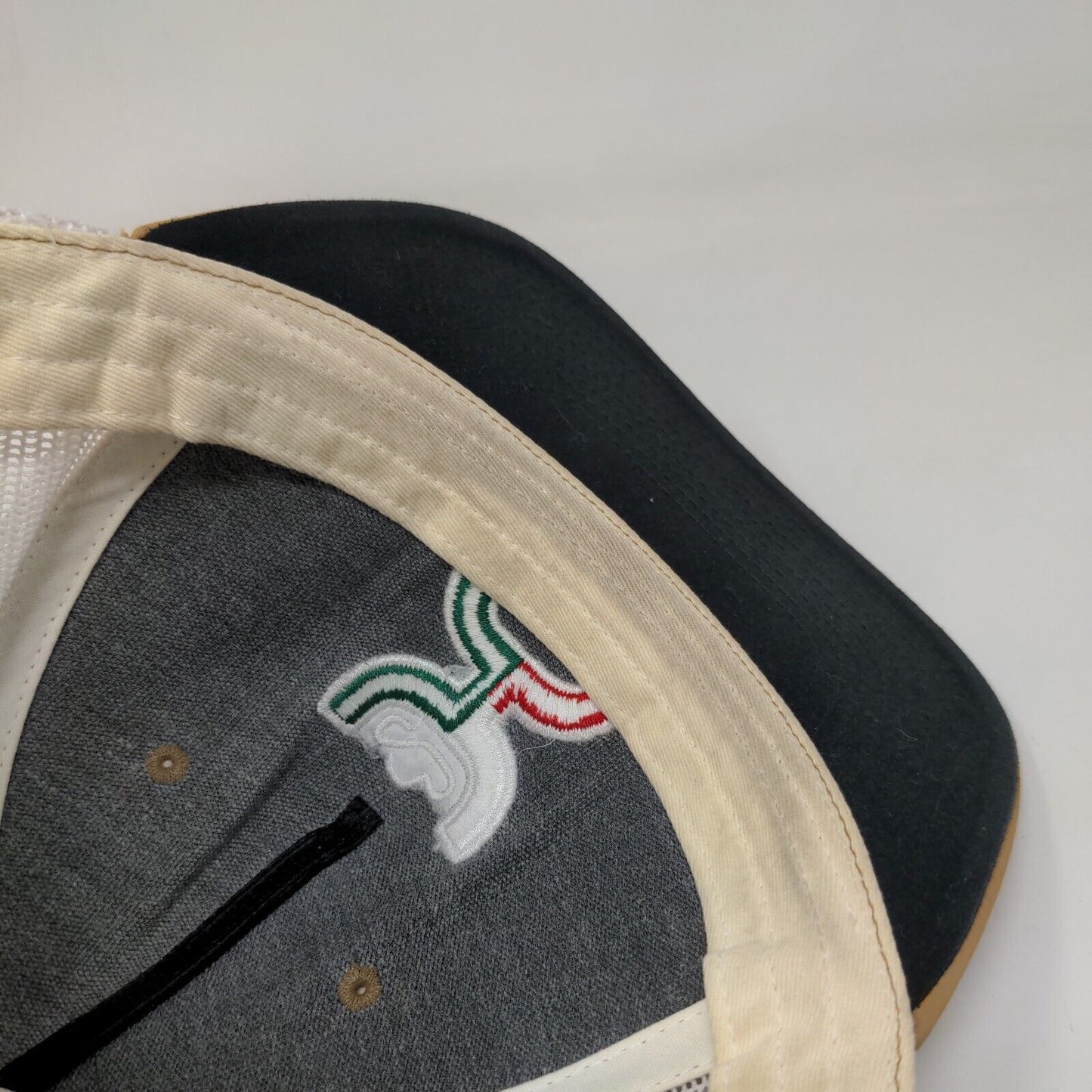 Get Your Hooey Snapback Mesh Back Trucker Hat Tan One Size Embroidered