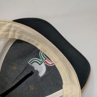 Get Your Hooey Snapback Mesh Back Trucker Hat Tan One Size Embroidered