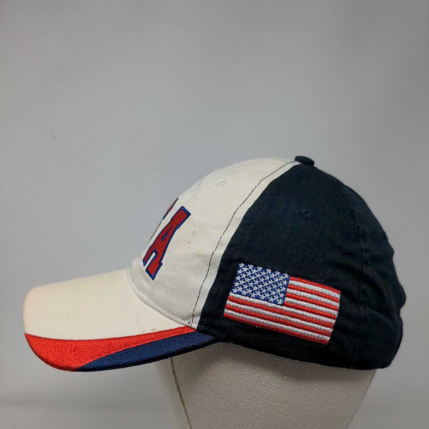 USA Strapback Hat Multicolor OSFM Adjustable Embroidered Patriotic Eagle Crest