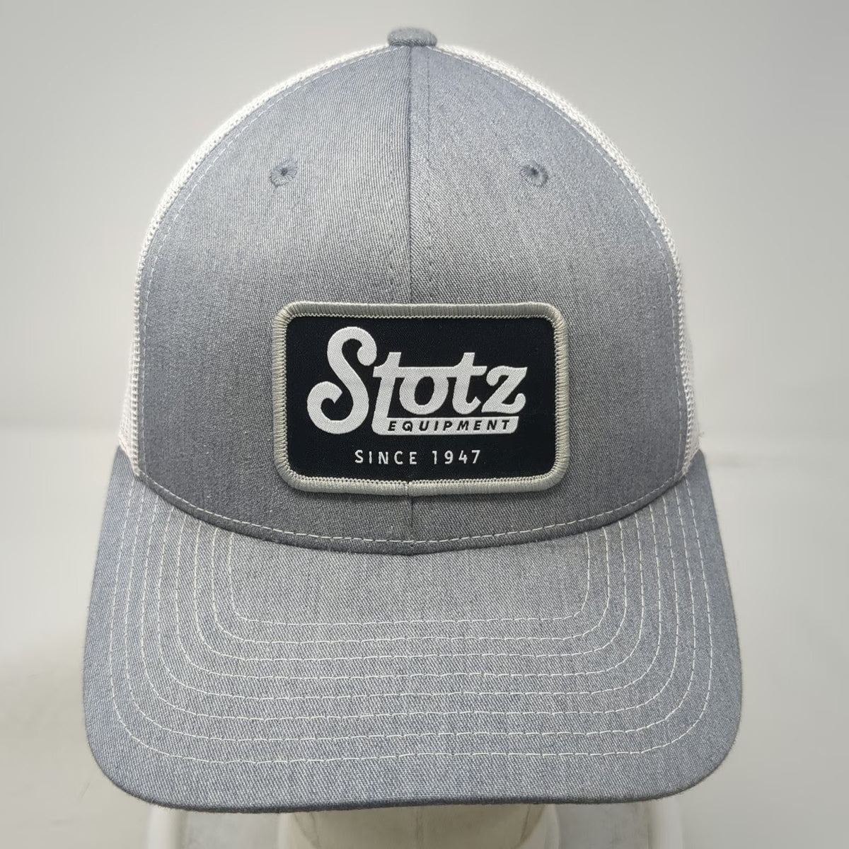 Richardson Trucker Hat Gray S Stotz Equipment 1947 Mesh Snapback Patch
