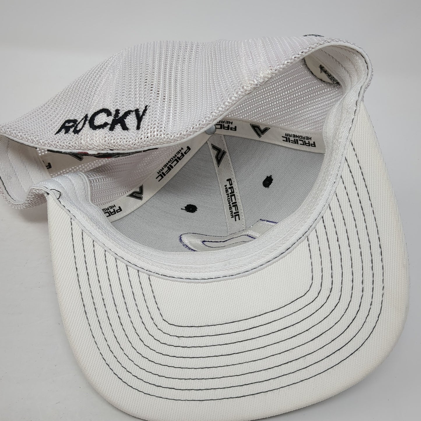 Rocky Herb Fitted Trucker Hat Black 8 Embroidered Mesh Back Pacific Headwear