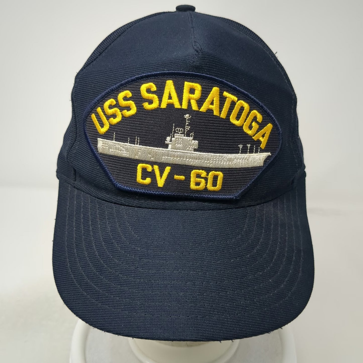 USS Saratoga CV-60 Aircraft Carrier Navy Patch Blue 5 Panel One Size Hat USA