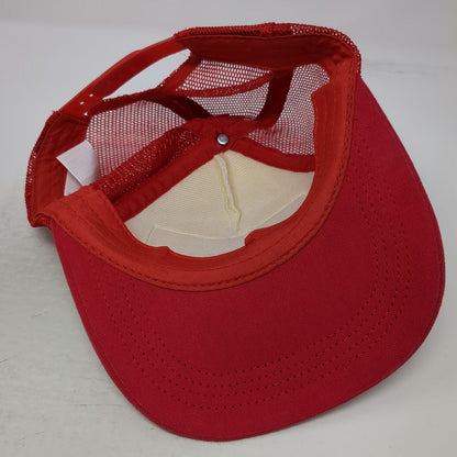 Spirit Trucker Hat Red White One Size Snapback Novelty Dick's Morning Wood Gag