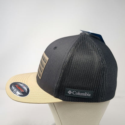 Columbia Baseball Cap Gray M Mesh Back Pine Tree Flag Patch Outdoor Hiking Hat