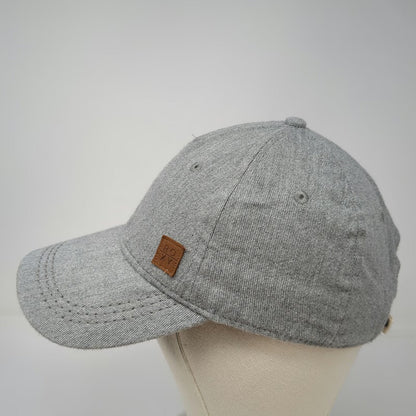 Roxy 5 Panel Hat Gray One Size Leather Logo Patch Strapback Surf Beach Sport
