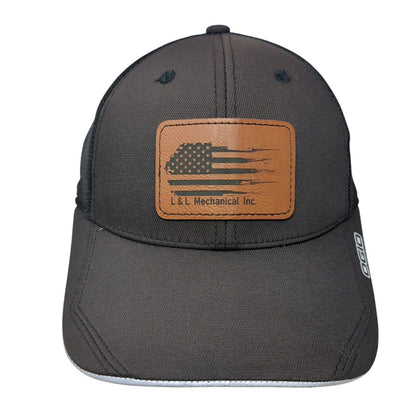 L&L Mechanical Inc. Patch Fitted Mesh Back Trucker Hat Black S/M Ogio