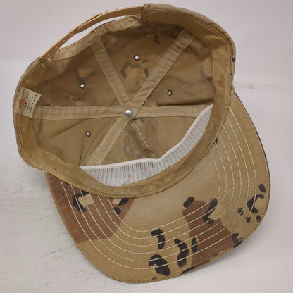 Atlas 5 Panel Beige US Army Saudi Desert Storm 1991 Camo Snapback Hat Vintage