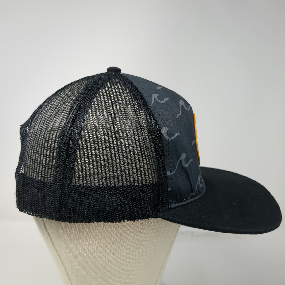 Stone Brewing Ripper Trucker Hat Black One Size Wave Pattern Mesh Snapback Patch