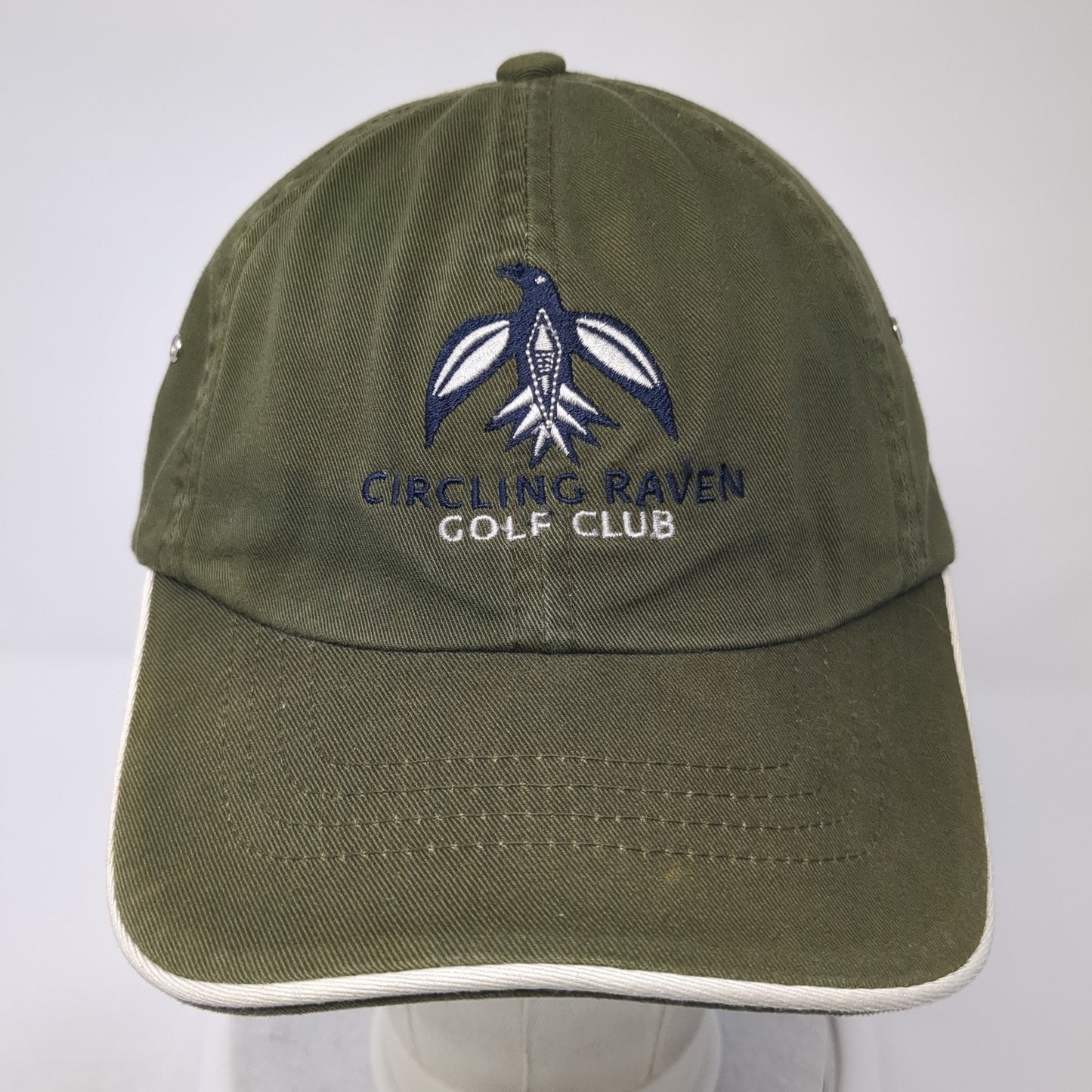 Circling Raven Golf Club Slideback Hat Green One Size 6 Panel Imperial