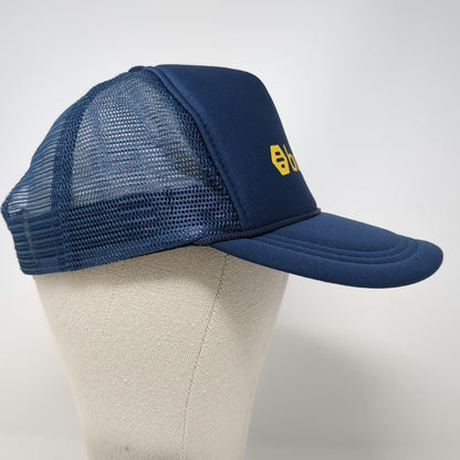 Bumble Snapback Trucker Hat Blue One Size Foam Mesh Rope Brim Honeycomb Logo