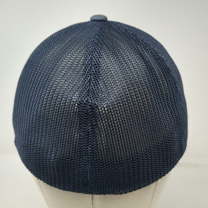 TravisMathew Baseball Cap Blue XL Mesh Back Flexfit Logo Patch Structured Hat