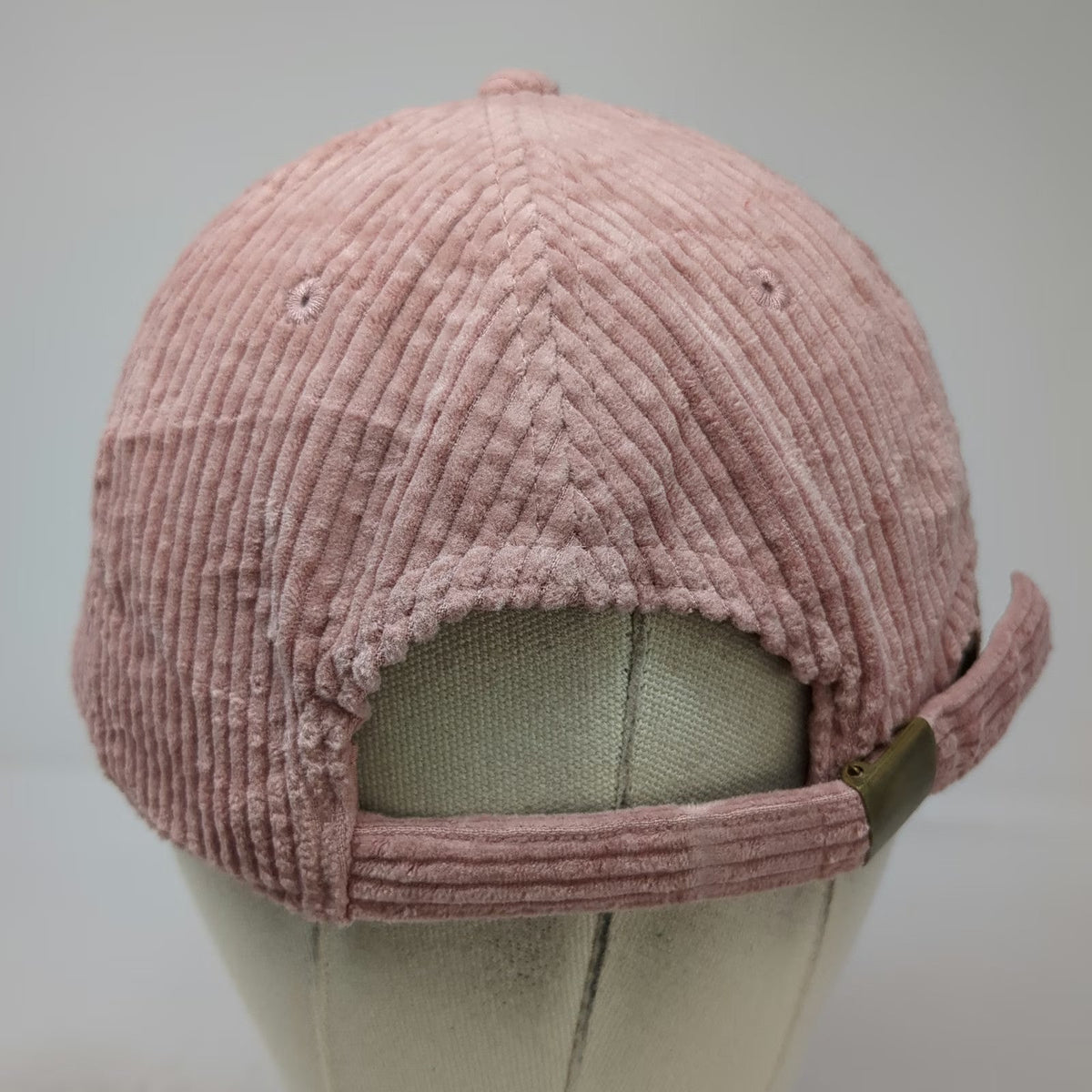 Pink Baseball Cap One Size Corduroy Adjustable Strapback Solid Blank 6 Panel Hat