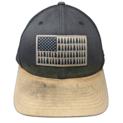 Columbia Baseball Cap Gray One Size Pine Tree Flag Patch Mesh Flexfit Hat