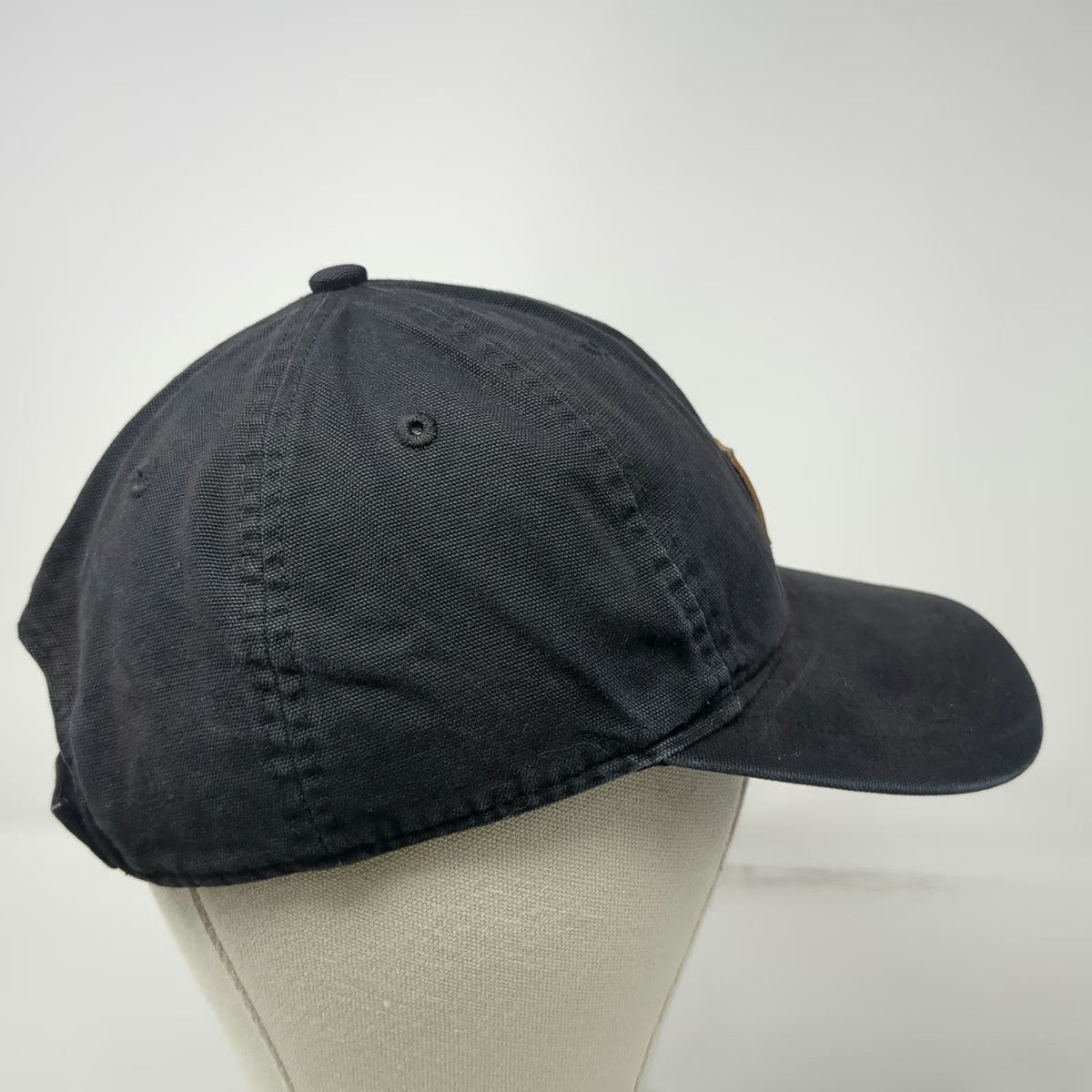 Carhartt Baseball Cap Black One Size Strapback Canvas Logo Patch Workwear Hat