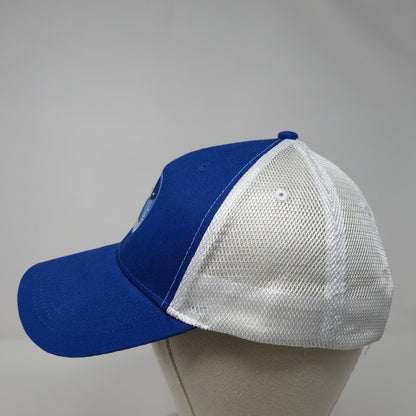 Atlassian Strapback Mesh Back Trucker Hat Blue One Size Quake City Caps