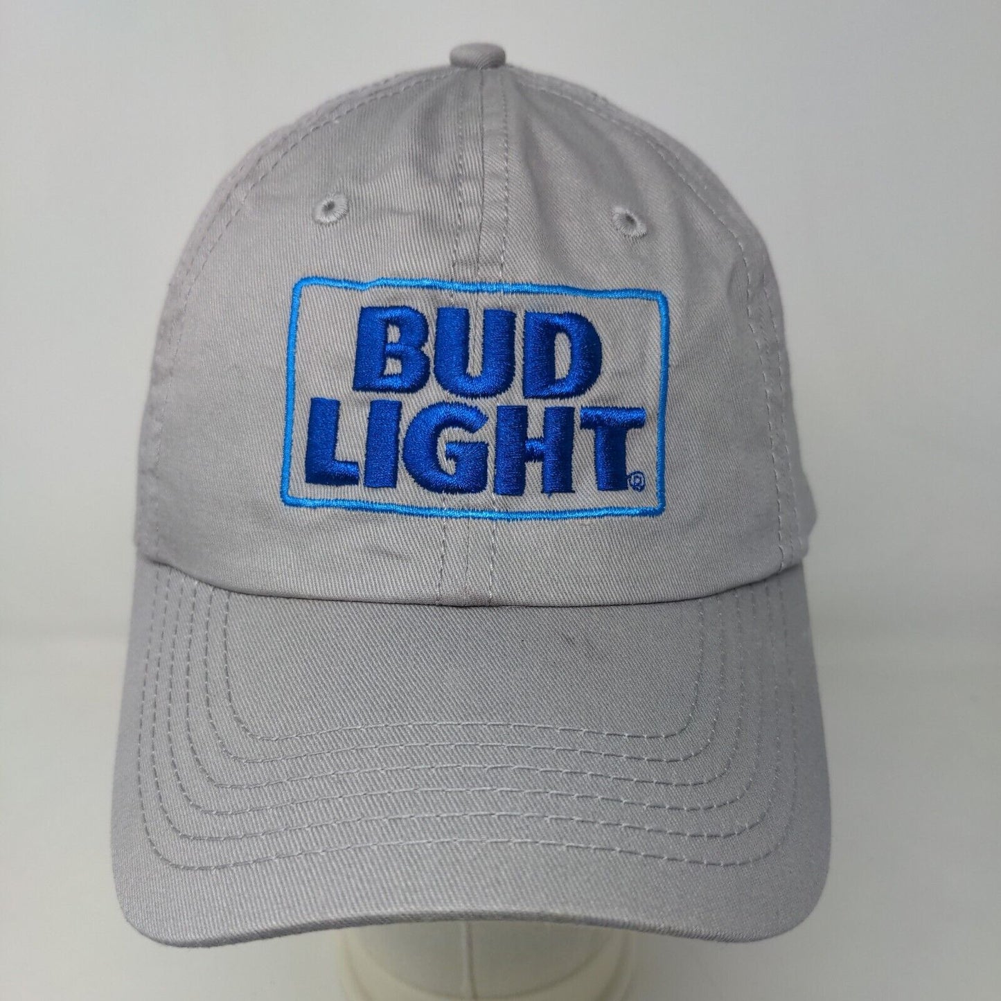 Bud Light Men's Snapback Hat Gray Adjustable Embroidered Big Logo Beer