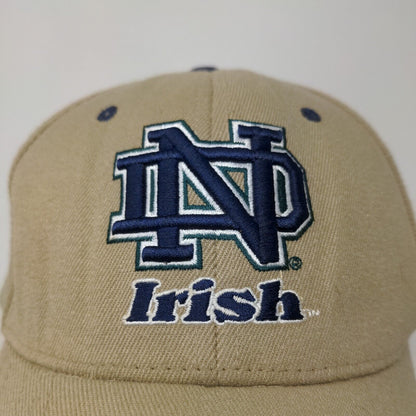 Zephyr Men's Fitted Hat Tan Size L/XL Embroidered Notre Dame Irish Logo Acrylic