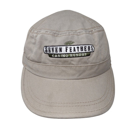 Seven Feathers Casino Resort Strapback Cadet Army Cap Tan OS Adjustable Cotton