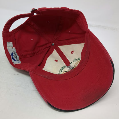Fahrenheit Baseball Cap Red One Size Central Oregon Flyfishers Logo Cotton Hat