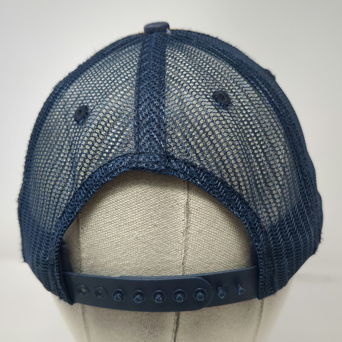 Bioworld Daytona Trucker Hat Blue Beige Plaid Mesh Snapback One Size Seagull
