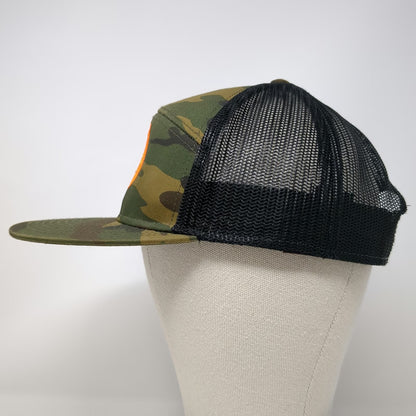 OTTO Trucker Hat Green Orange One Size Camo Mesh Snapback Moto Embroidered Logo