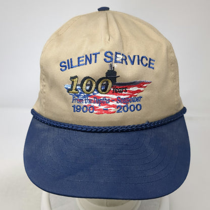 Tex Kap 5 Panel Beige One Size Hat Silent Service Submarine 100 Years US Flag
