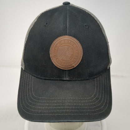 Indian Motorcycle Trucker Hat Black One Size Mesh Back Patch Snapback 1901 Moto