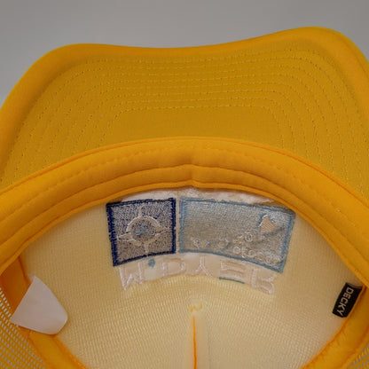 Decky Trucker Hat Yellow One Size M. Dyer Global Hawaii Mesh Snapback Rope
