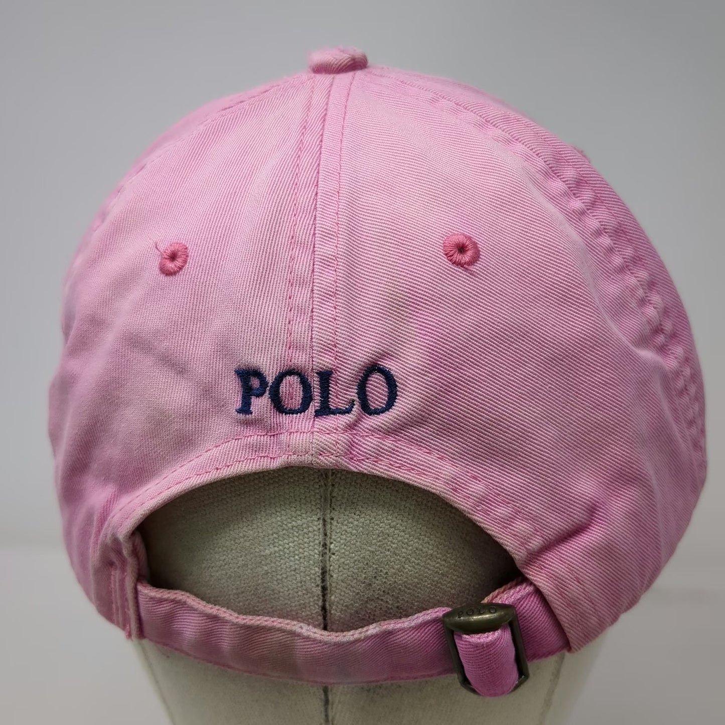 Polo Ralph Lauren Baseball Cap Pink Blue One Size Logo Cotton Slideback Hat