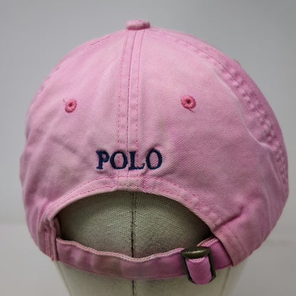 Polo Ralph Lauren Baseball Cap Pink Blue One Size Logo Cotton Slideback Hat