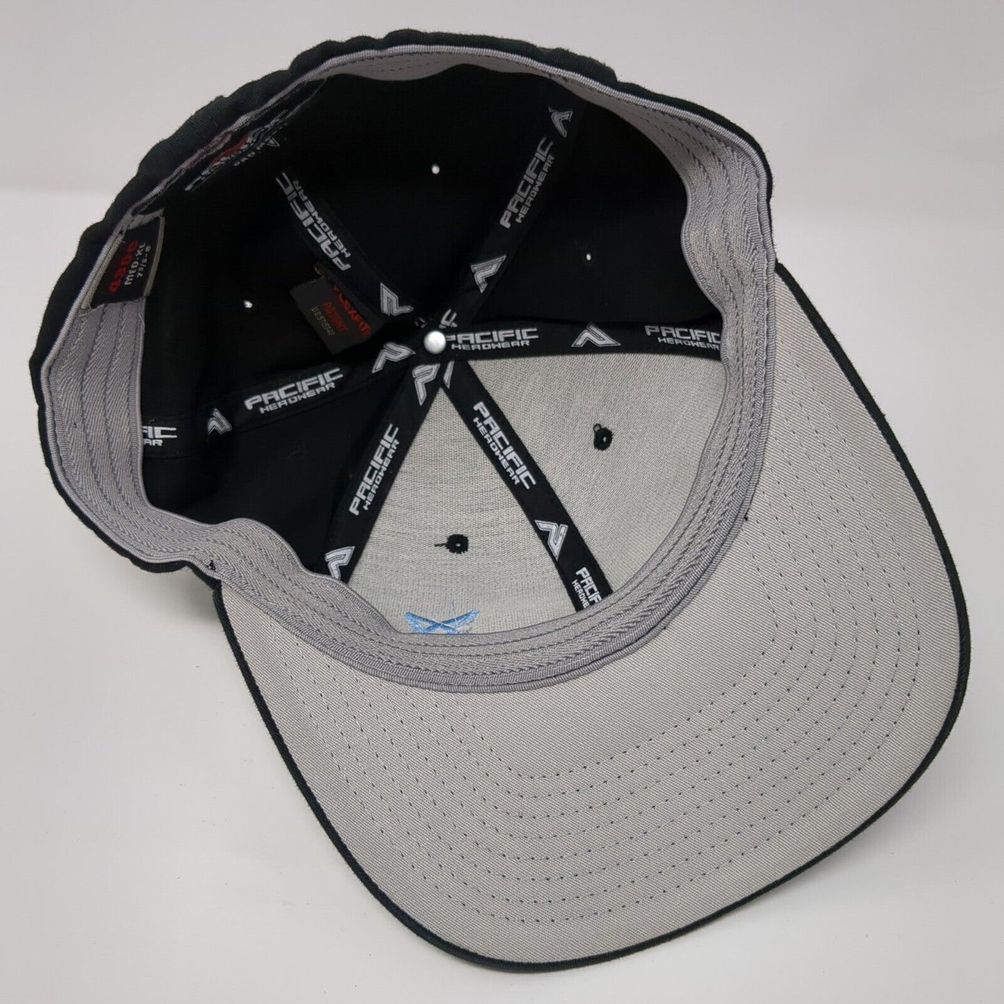 Spider Tech Fitted Hat Black 7 3/8-8 Flexfit Embroidered 430C Pacific Headwear