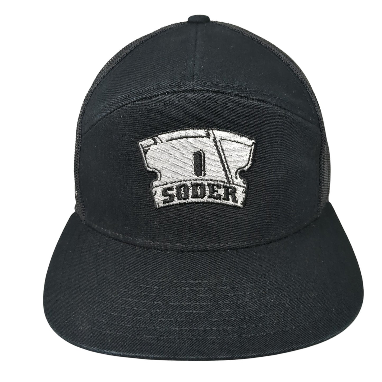 Soder Snapback Trucker Hat Black One Size Adjustable Mesh Back Richardson