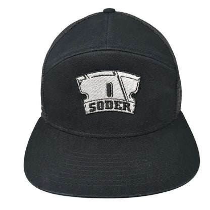 Soder Snapback Trucker Hat Black One Size Adjustable Mesh Back Richardson