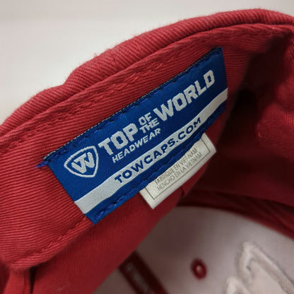 Washington State Cougars NCAA Top of the World Snapback Hat Red One Size Logo