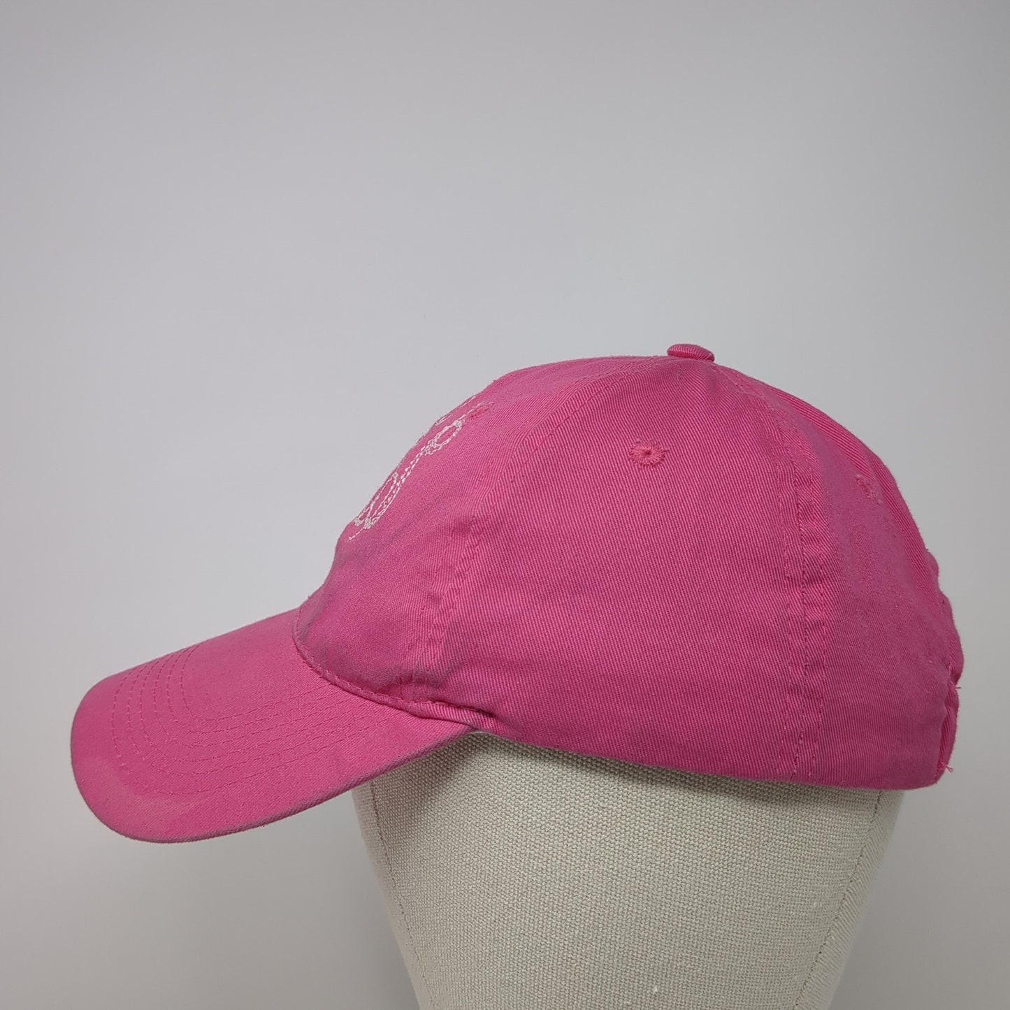 CES Monogram Strapback Baseball Cap Pink One Size Adjustable Embroidered 6 Panel