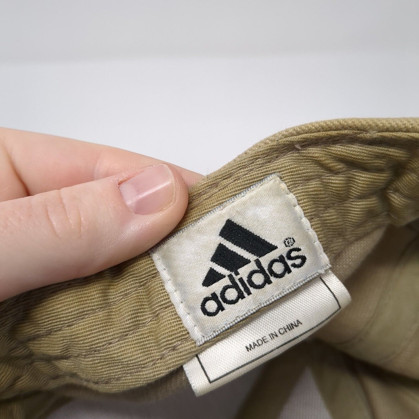 Adidas 3 Stripes Strapback Hat Tan One Size Embroidered Logo 6 Panel