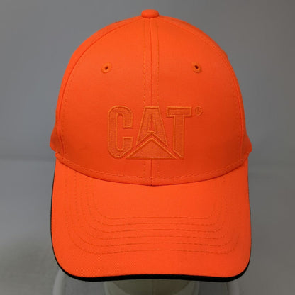 Caterpillar CAT Baseball Cap Orange One Size Tonal Logo Strapback Green Brim Hat